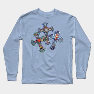 Folk Art Crosses Long Sleeve T-Shirt